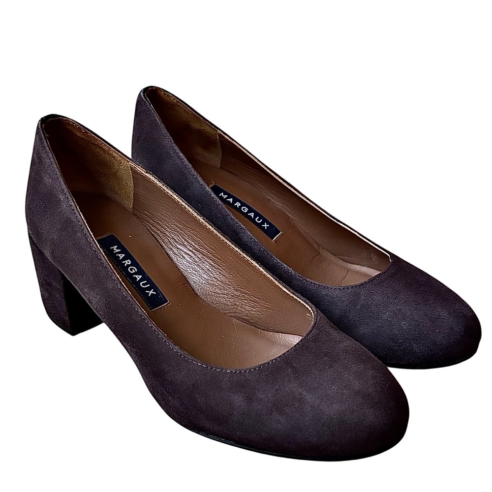 🌹MARGAUX Brown Suede Round Toe Heels🌹